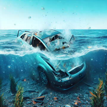 car in water