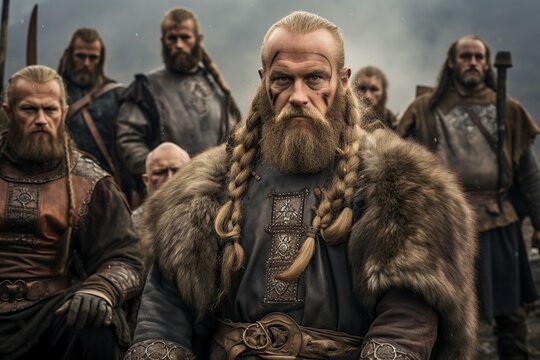 group of vikings dressed in typical viking costume