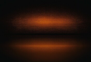 Orange glowing color gradient on black grainy background noise texture effect large abstract banner...