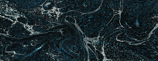 Black fluid marble stone texture with a lot of blue and white details used for so many purposes...