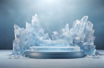 ice podium for product ai generated background