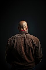 man from behind showing his baldness