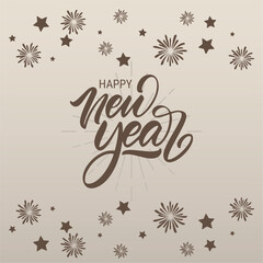 Happy new year card elegant typography Vector