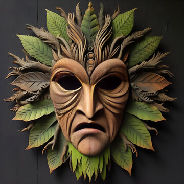 mask of leaves