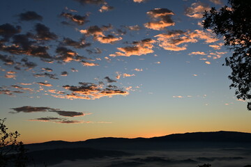 sunset in the mountains