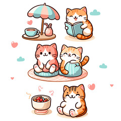 Happy Cats Vector Art Collection