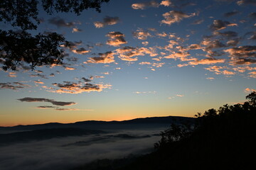 sunset in the mountains
