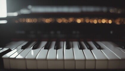 close up view of piano keys  