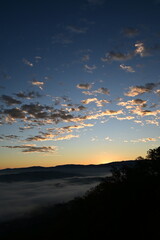 sunset over the sea of fog