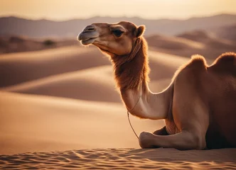 Fototapeten portrait of a camel at dessert, summer   © abu