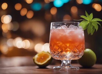 tropical cocktail at the beach bar

