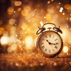 new year background with clock