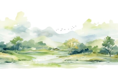 Fototapeta premium watercolor cartoon clip art for desktop background for web development, free,