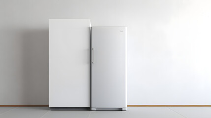 fridge standing on a wall, fridge, interior, kitchen fridge