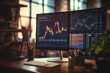 Börsendiagramm auf Computerbildschirm