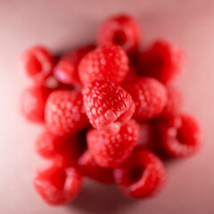 closeup of red raspberries
