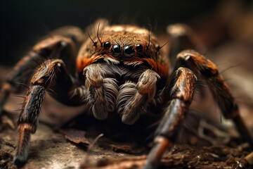 Arachnid elegance Explore the intricate world of tarantulas through captivating macro photography. A close up view of natures awe inspiring beauty.
