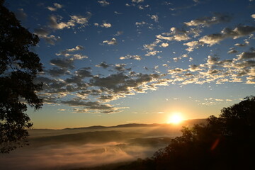 sunset over the mountains