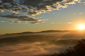 sunset over the mountains