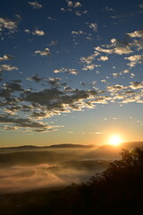 sunset in the mountains