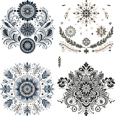 set of decorative elements suitable for invitation cards