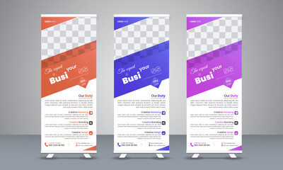 Creative vector rollup banner design template