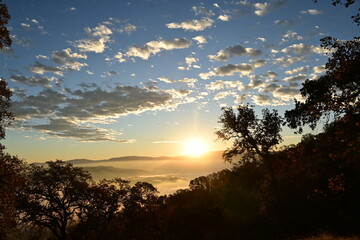 sunset over the mountains