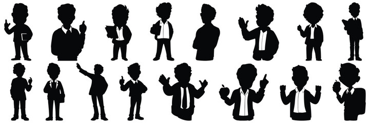 Attorney lawyer silhouettes set, large pack of vector silhouette design, isolated white background - obrazy, fototapety, plakaty