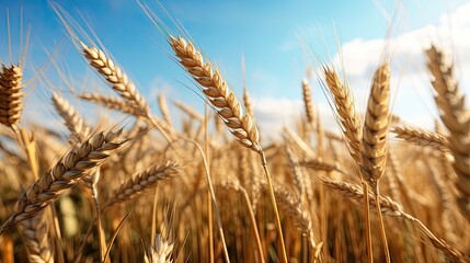 Fototapeta premium close-up of ears of wheat combined with wider shots of the entire field