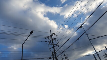 한국 거리의 전신주