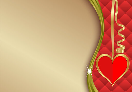golden background with heart shape