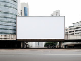 Obraz premium A large, blank billboard in an urban cityscape, perfect for advertising mockups or marketing campaigns