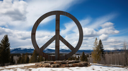 Fototapeta premium Old abandoned monument to peace