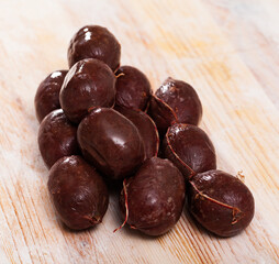 Spanish blood sausage morcilla on wooden table