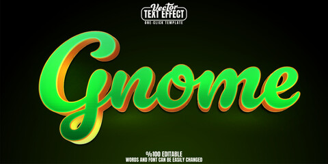 Gnome editable text effect, customizable fairy tale and folklore 3D font style