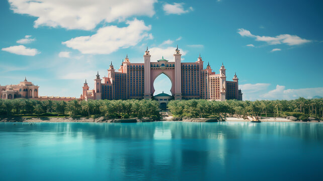 Atlantis The Palm, Dubai is a luxury resort hotel located atop the Palm Jumeirah in the United Arab Emirates