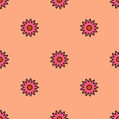 Fototapeta na wymiar Floral botanical texture pattern with rose and leaves. Seamless pattern can be used for wallpaper, pattern fills, web page background, surface textures.