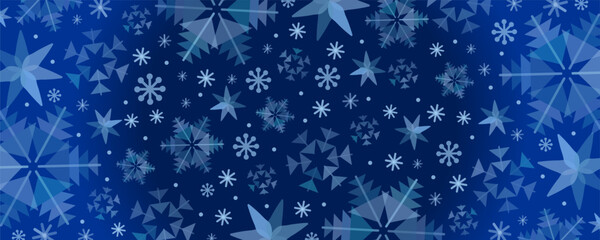 Fototapeta na wymiar クリスマスに使える雪の結晶の青いベクター背景画像