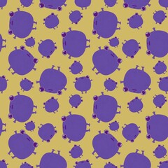 Cartoon animals seamless frogs pattern for wrapping paper and fabrics and linens and kids clothes print