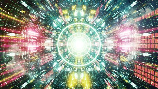 Wormhole straight through time and space, and millions of stars.