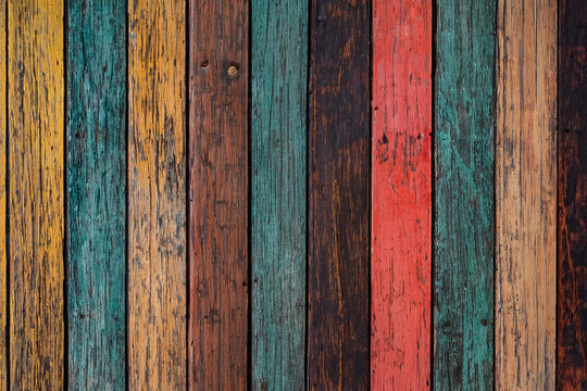 Natural colorful wood texture, background of multi-colored wooden planks, parquet