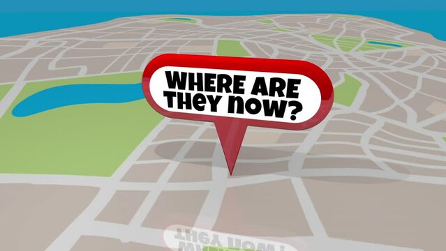 Where Are They Now Map Pin Location Question Lost Find Area Found 3d Animation