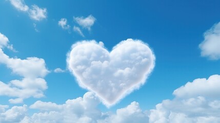 Naklejka na ściany i meble Romantic sky with heart-shaped clouds - a mesmerizing sight that captures the heart