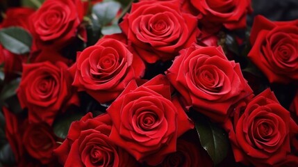 bouquet of beautiful red roses