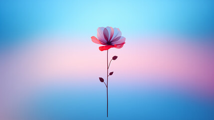 Abstract flower on a blue background.