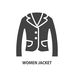 Women jacket glyph icon. Vector illustration.