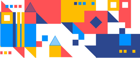 Colorful colourful vector modern banners with abstracts shapes geometric mosaic Suit for wallpaper, business, corporate, institution, party, festive, seminar, and talks
