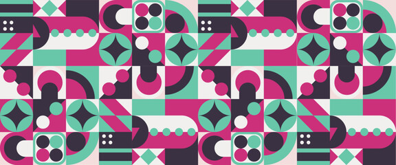 Colorful colourful vector flat mosaic banners with shapes Creative concept for business, technology, science or print design