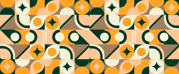 Colorful colourful abstract geometric mosaic banner design with simple shapes Creative concept for business, technology, science or print design