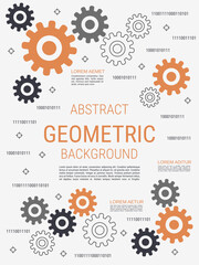 Digital technology vector concept illustration. Abstract geometric style background. Design for banner, booklet, brochure cover, flyer